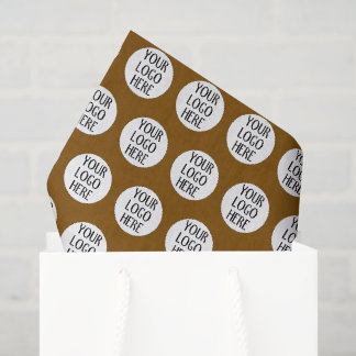 Customize Your Brown White company logo pattern Tissue Paper