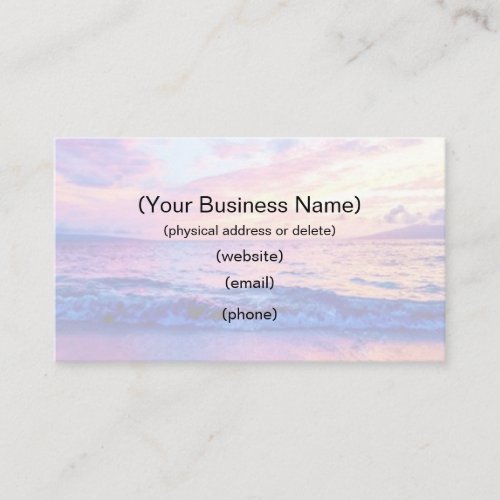 Customize Your Business Card Maui Sunset 
