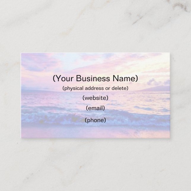 Customize Your Business Card Maui Sunset  (Front)