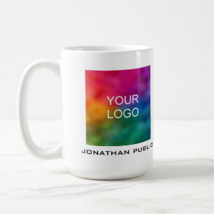 Customize Your Business Company Logo Add Name Text Coffee Mug