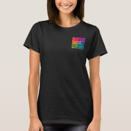 Customize Your Business Logo Elegant Black Modern T-Shirt