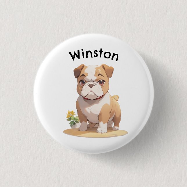 Customize Your Canine Companion: Anime Style Button (Front)