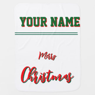 Customize your child’s name and merry christmas baby blanket