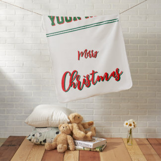 Customize your child’s name and merry christmas baby blanket