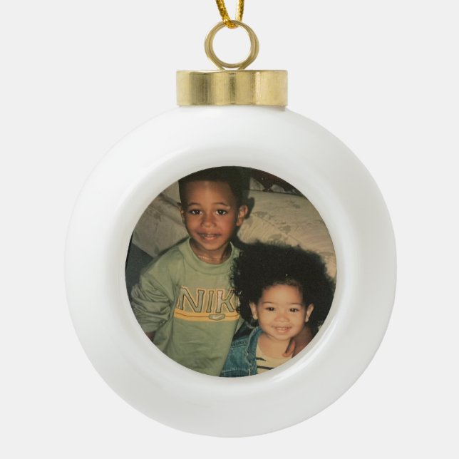 Customize your Christmas Tree Ceramic Ball Christmas Ornament (Front)