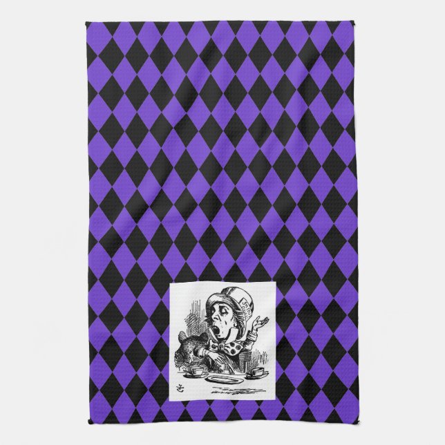 Customize your color Harlequin Mad Hatter Towel (Vertical)