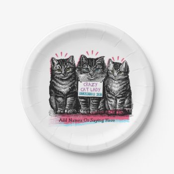 Customize Your Crazy Cat Lady Paper Plates by PetKingdom at Zazzle