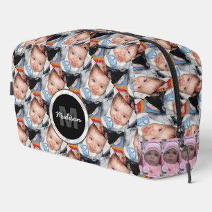 Customize Your custom five photo pattern Monogram  Dopp Kit