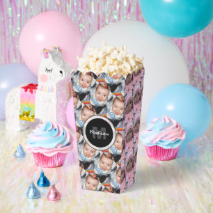 Customize Your custom three photo pattern Monogram Favor Boxes