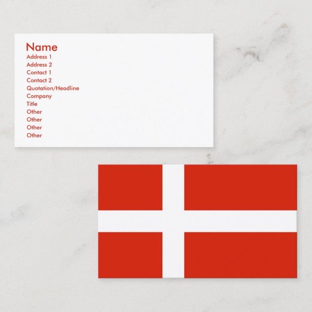Customize Your Dannebrog! Business Card (Front/Back)