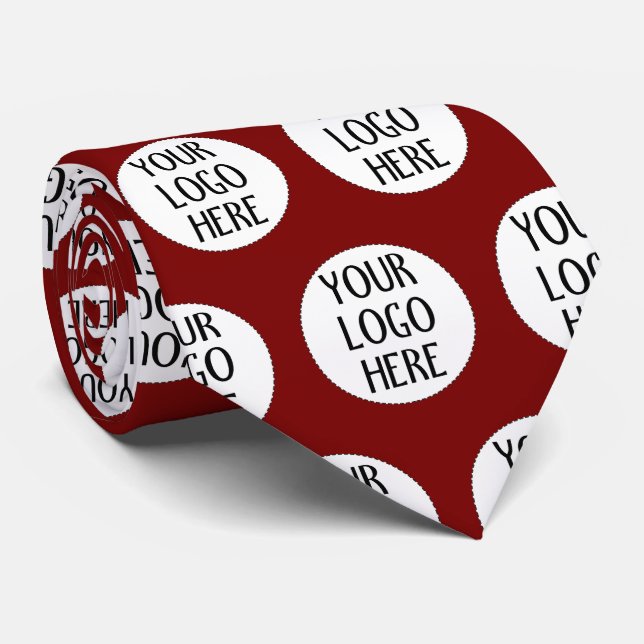 Customize Your Dark Red company logo pattern Neck Tie (Rolled)