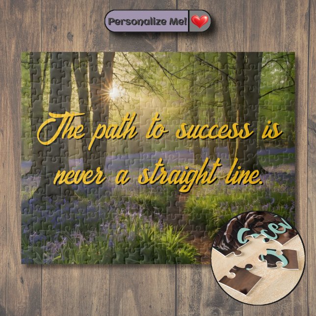 Customize your Forest Flowers Path Motivational Jigsaw Puzzle (Customize your Forest Flowers Path Motivational Jigsaw Puzzle)