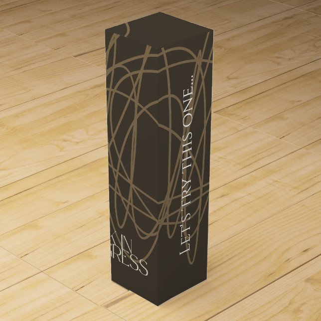 Customize your gift "work in progress" scribble wine box (Front)