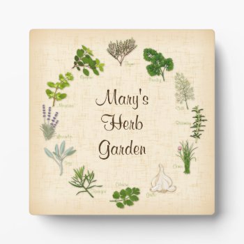 Customize Your Herb Garden Plaque by pomegranate_gallery at Zazzle