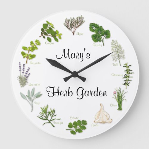 Customize Your Herb Garden Round Clock
