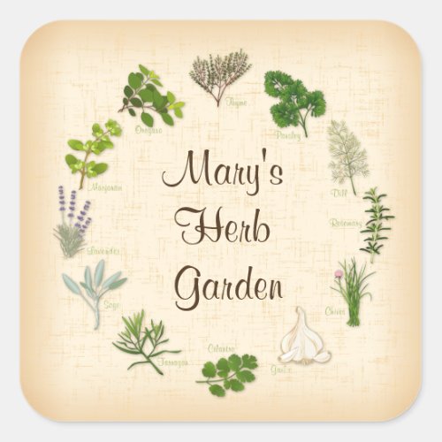 Customize Your Herb Garden Square Sticker