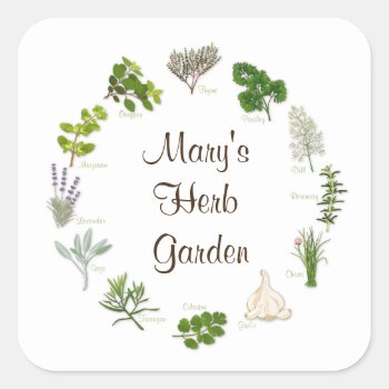 Customize Your Herb Garden Sticker by pomegranate_gallery at Zazzle