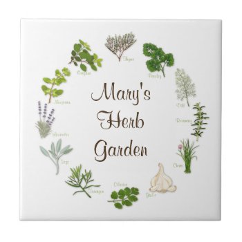 Customize Your Herb Garden Tile by pomegranate_gallery at Zazzle