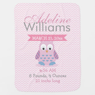 Customize your Hooter Pink and Blue Collection's Swaddle Blanket