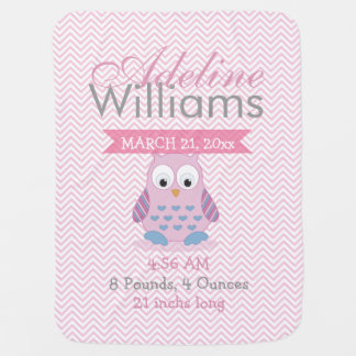 Customize your Hooter Pink and Blue Collection's Swaddle Blanket