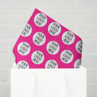Customize Your Hot pink White company logo pattern Tissue Paper