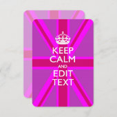 Customize Your Keep Calm Edit Text on Pink Union J (Front/Back)