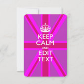 Customize Your Keep Calm Edit Text on Pink Union J (Front)