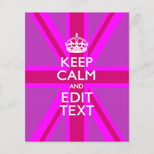 Customize Your Keep Calm Edit Text on Pink Union J Flyer