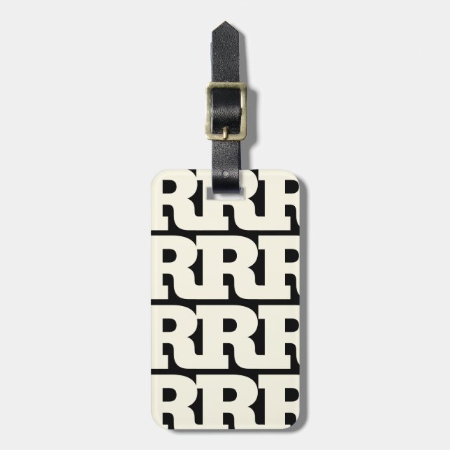 Customize Your Letter, Bold Monogram Pattern  Luggage Tag (Front Vertical)