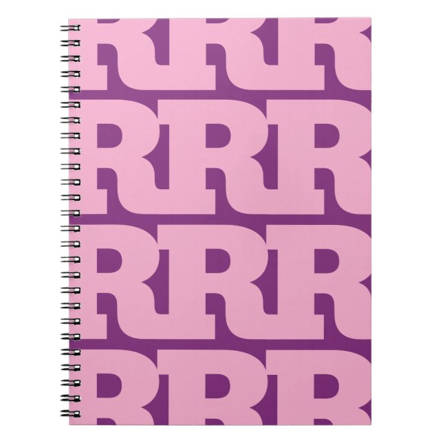Customize Your Letter, Bold Monogram Pattern  Notebook (Front)