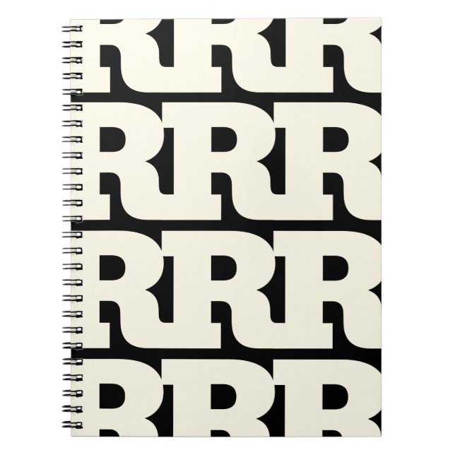 Customize Your Letter, Bold Monogram Pattern  Notebook (Front)