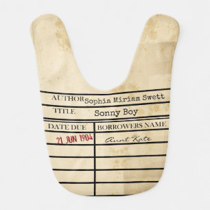 Customize Your Library Due Date Baby Bib-Sonny Boy Bib