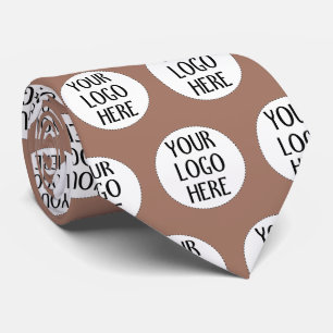 Customize Your Mocha Brown company logo pattern Neck Tie