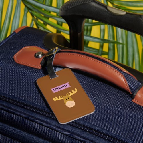 Customize your moose luggage tag Type your name Luggage Tag