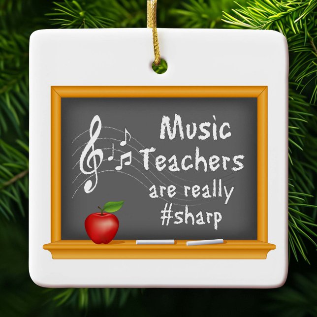Customize Your Music Teachers  Ceramic Ornament (Show your appreciation for the sharpest music teacher around!)