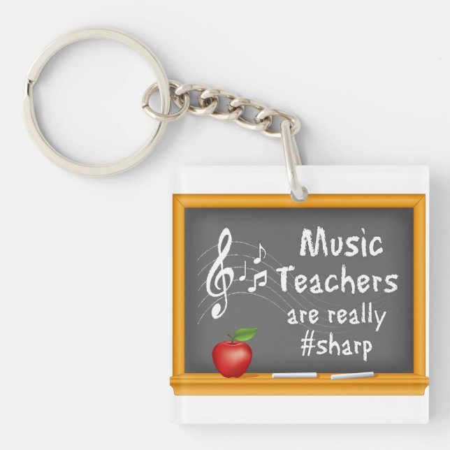 Customize Your Music Teachers  Keychain (Front)