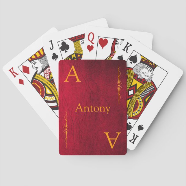 Customize your Name and Initial Playing Cards (Back)
