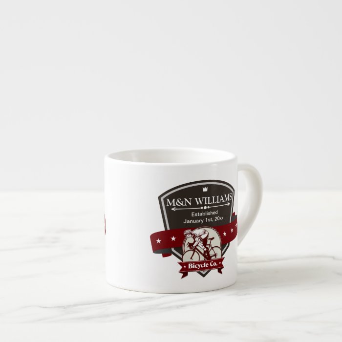 Customize Your Name Bicycle Company Logo Espresso Mugs