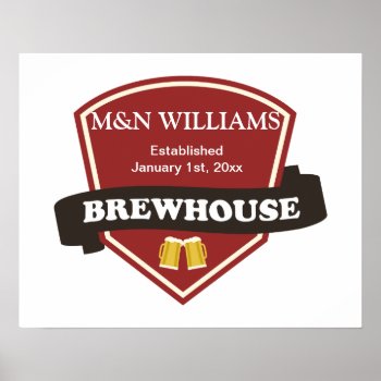 Customize Your Name Brewhouse Logo Poster by StarStruckDezigns at Zazzle