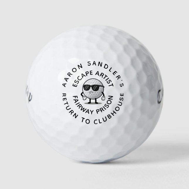 Customize Your Name Fairway Prison Humor Golf Balls (Front)
