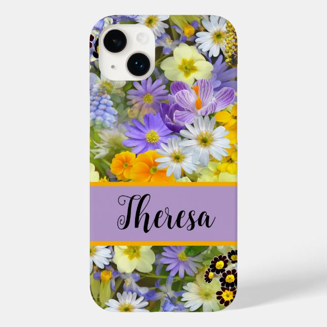 Customize your name Girly Bright Flowered  Case-Mate iPhone Case (Back)