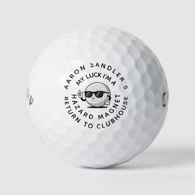 Customize Your Name Golf Fairway Hazard Magnet Balls (Front)