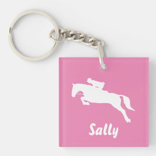 Customize your name horse jumping equestrian keychain