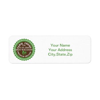 Customize Your Name Organic Farm Logo Label by StarStruckDezigns at Zazzle