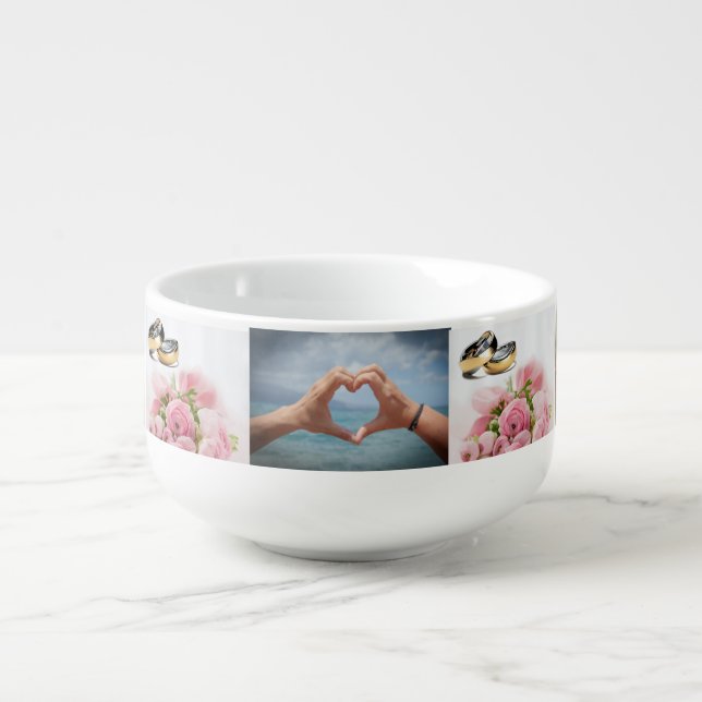 Customize Your Own 7 Photo Collage Soup Mug (Front)