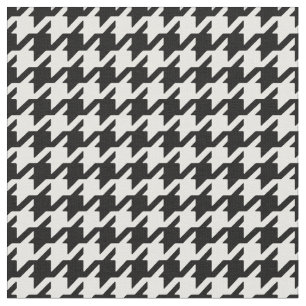 Customize your own black white houndstooth pattern fabric