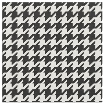 Customize Your Own Black White Houndstooth Pattern Fabric by TintAndBeyond at Zazzle