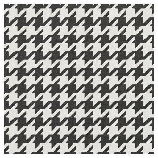 Customize your own black white houndstooth pattern fabric