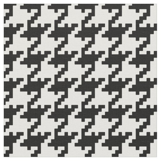Customize your own black white houndstooth pattern fabric