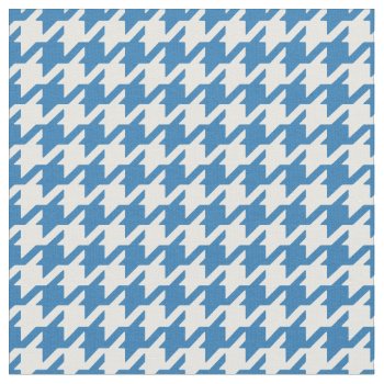 Customize Your Own Blue White Houndstooth Pattern Fabric by TintAndBeyond at Zazzle